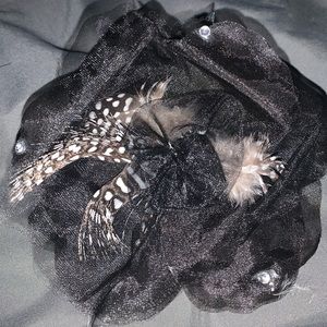 Black flower hair clip